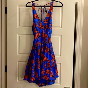 Cute, flirty dress! V neck, low back. Perfect for a wedding guest dress, too!